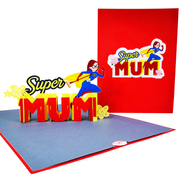 Super Mum 3D Pop Up Card UK